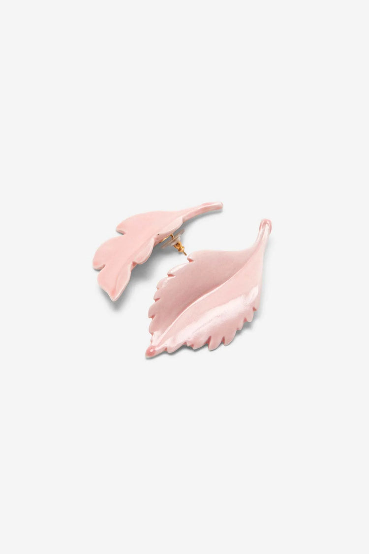 LEAF EARRINGS PINK