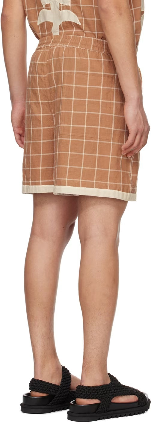 Brown Appliqué Shorts