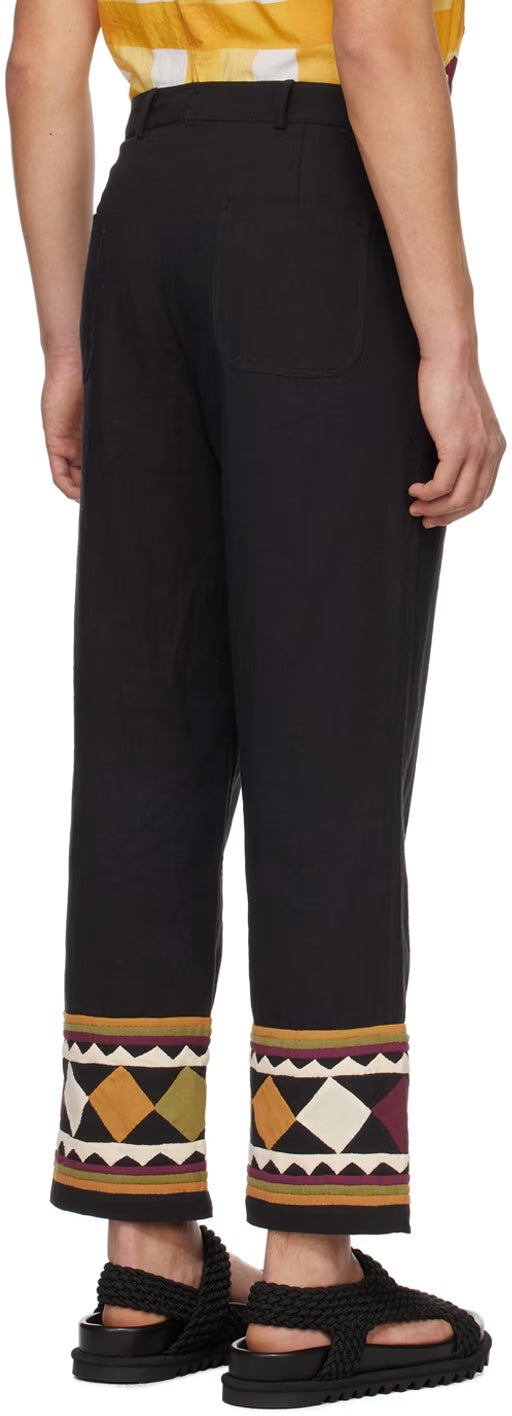 Black Appliqué Trousers