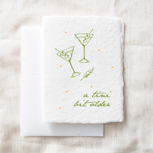 A Tini Bit Older | Martini Olives Birthday Greeting Card