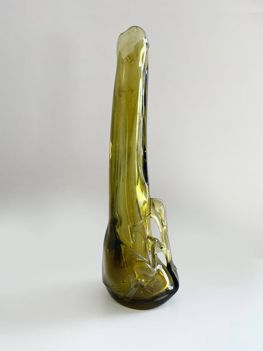 Large Victorian Era Glass Tree Trunk Vase