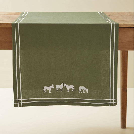 Table runner RDV au pré kaki: 50x150 cm