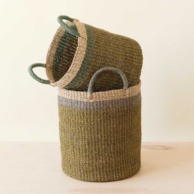 Olive Baskets with Handle, Set of 2