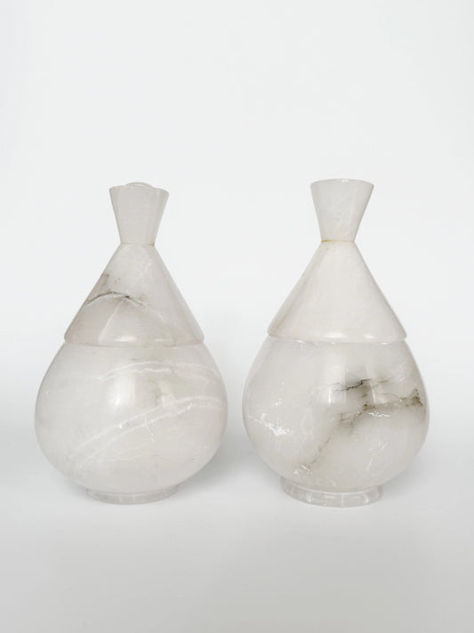 Italian Marble Lidded Jars