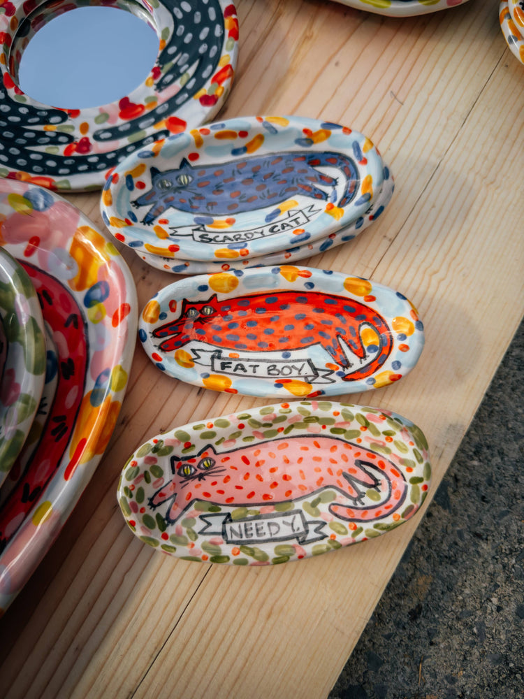 Maximalist Cat Plate Oval