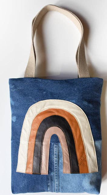 Esther Denim Tote Rainbow Neutral