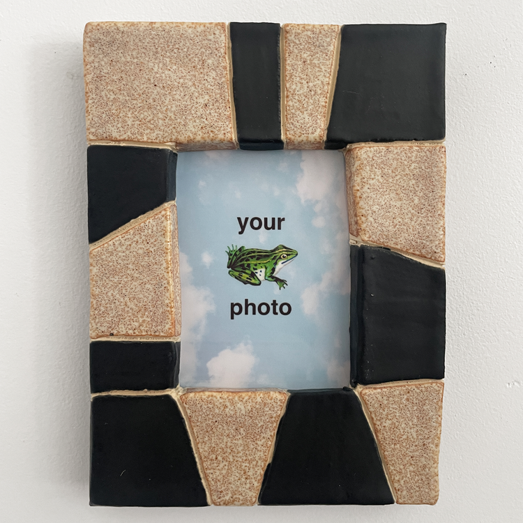 Black and White Stripes Instax Magnetic Picture Frame