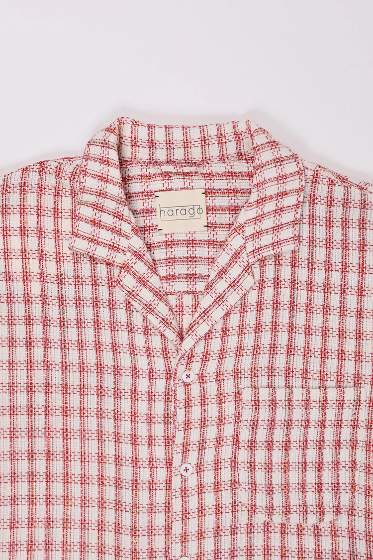 Textured Cotton Shirt (Red)