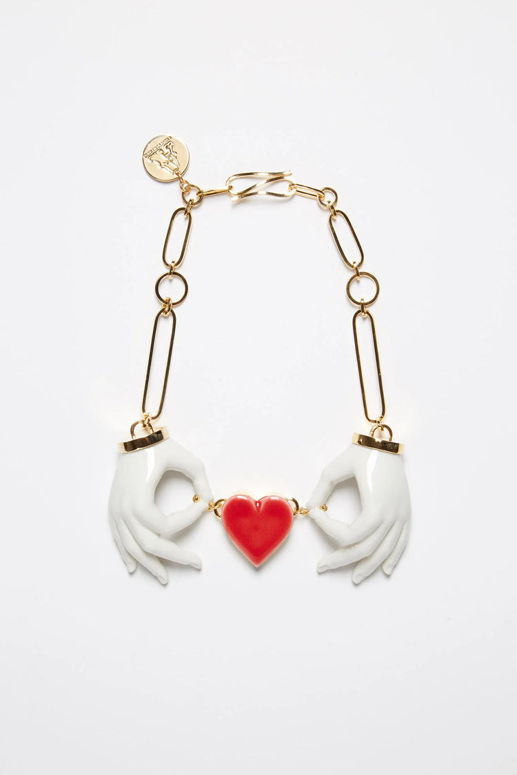 Heart Couples Hands Necklace