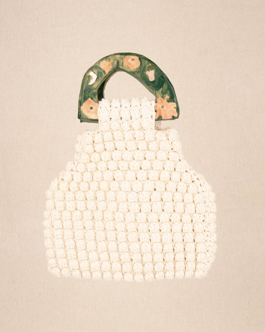 Loreta Crochet Ceramic Bag - White