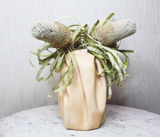 Mega Sculpted Leather Flower Vase