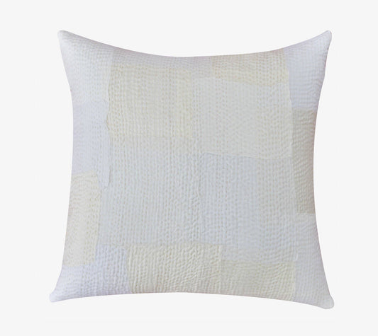 Mosaic Fray Handmade Kantha Pillow - Cauliflower