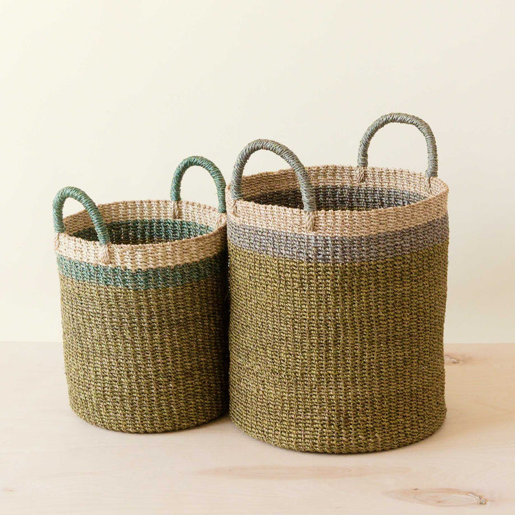 Olive Baskets with Handle, Set of 2