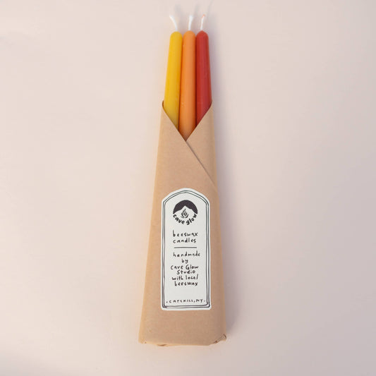 Sunrise Beeswax Taper-Set of 3