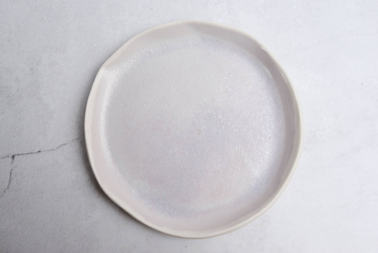 Purple sky - porcelain handmade plate, slab-rolled: 18cm