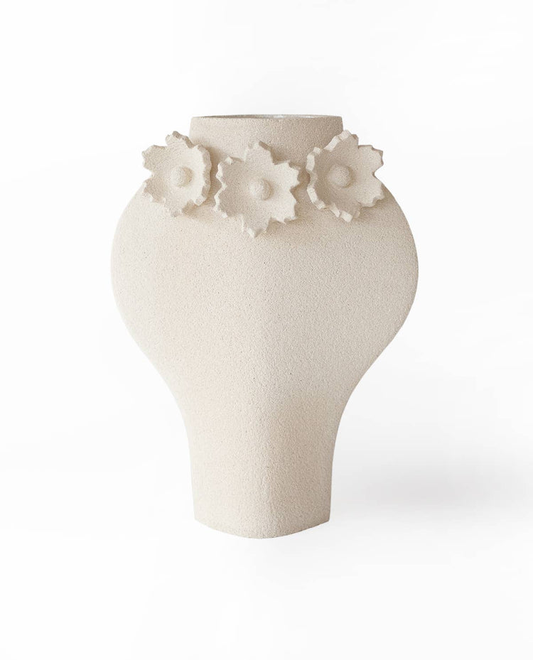 Ceramic Summer Vase 'Sculptural Flowers - Dal'